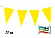 Banderines amarillos 25m de plástico
