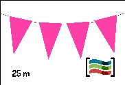 Banderines rosas 25m de plástico