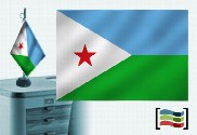 Bandera de Djibouti sobremesa bordada