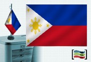 Bandera de Filipinas sobremesa bordada