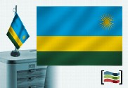 Bandera de Ruanda sobremesa bordada