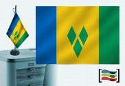 Bandera de San Vicente y Granadinas sobremesa bordada